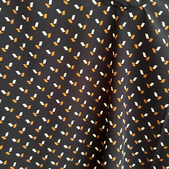 Ann Taylor Dash Tunic Top Navy Blue V-Neck Side Slit Pullover Short Sleeve Sz L - Picture 2 of 6